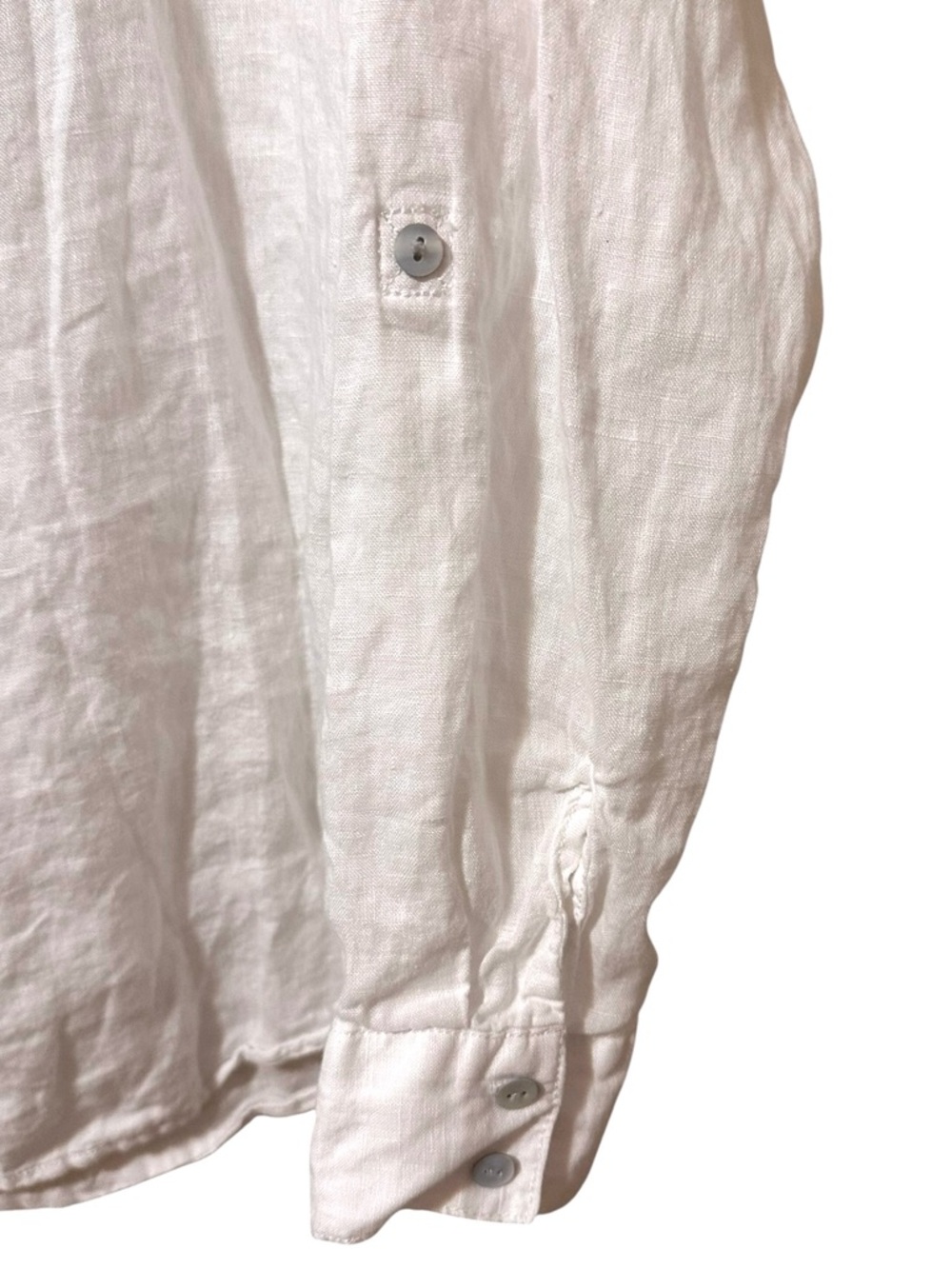 TAHARI 100% linen white long sleeve button front shirt size XL - Picture 2 of 5
